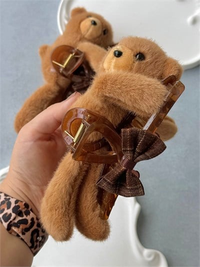 Peluş Kahverengi Teddy Kemik Mandal