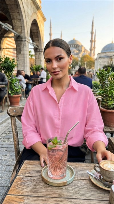 PEMBE POPLİN KADIN GÖMLEĞİ