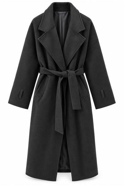 Oversize Kuşaklı Kaban 7327