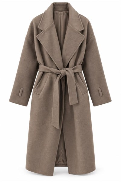Oversize Kuşaklı Kaban 7327