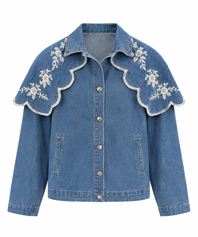 Nakışlı Denim Ceket 1435