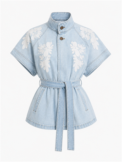 Nakış İşlemeli Denim Yelek 261077