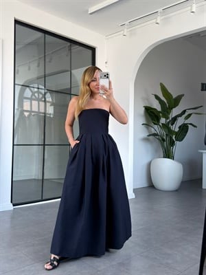 Tafta Straplez Elbise 580993
