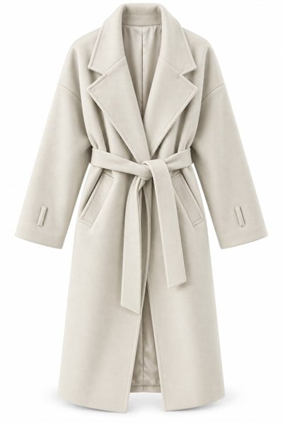 Oversize Kuşaklı Kaban 7327