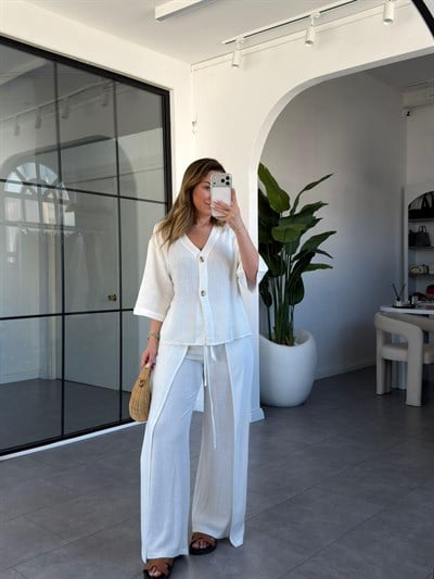 Bağlama Detay Keten Takım 260992