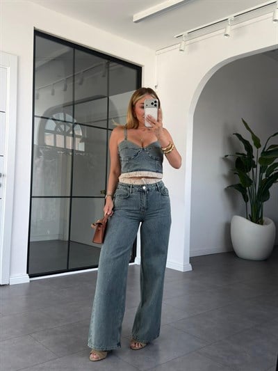 Denim Büstiyer Pantolon Takım 5784