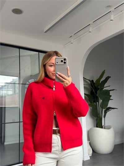 Çift Fermuarlı Lena Triko Hırka 2622