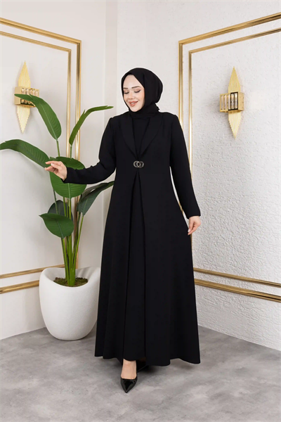 Şal Yakalı Modern İkili Takım 2282 Siyah