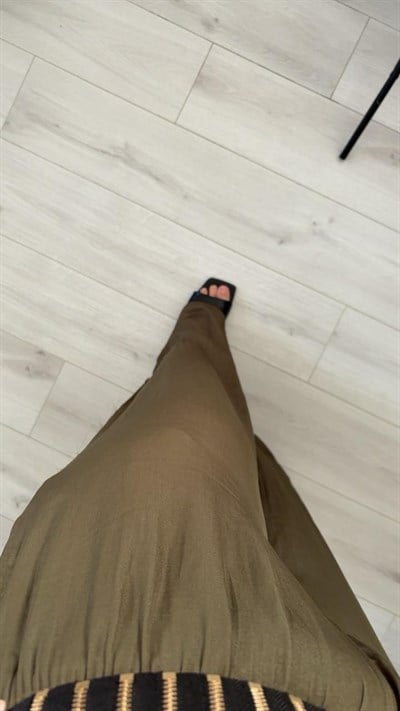 Bel Lastikli Salaş Pantolon Yeşil
