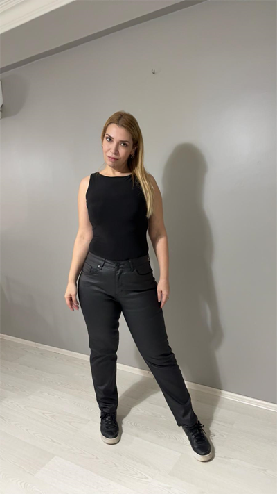 Jean Pantolon Boyfit Mumlu-Siyah