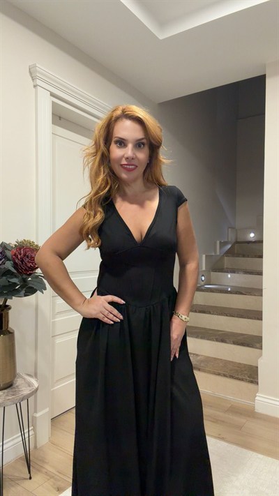 Sandy Prenses Elbise Siyah