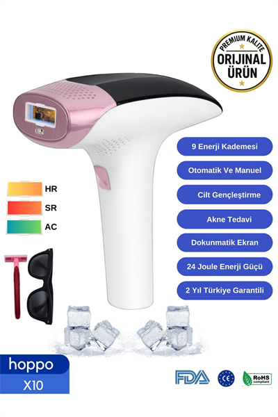 X10 Ipl Buz Lazer Epilasyon Cihazı 999,999 Flaş Atım Dokunmatik Ekran