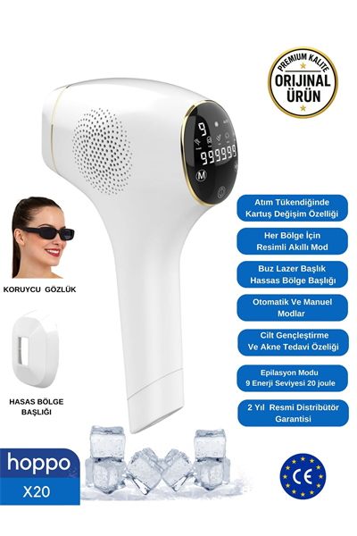 X20 Ipl Buz Lazer Epilasyon Cihazı 999.999 Flash Atım Dkunmatik Ekran