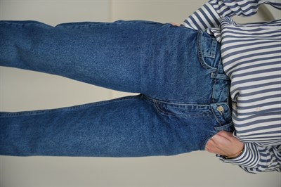 Kesik paça Straight fit jean pantolon Mavi Renk