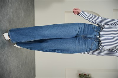 Wıde Leg Yüksek Bel  Mavi Jean