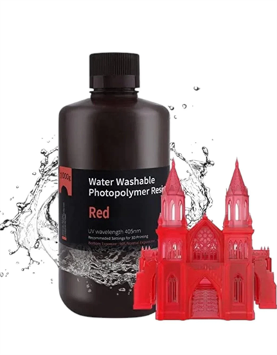 ELEGOO Suda Yıkanabilir Reçine Kırmızı - 1 Kg