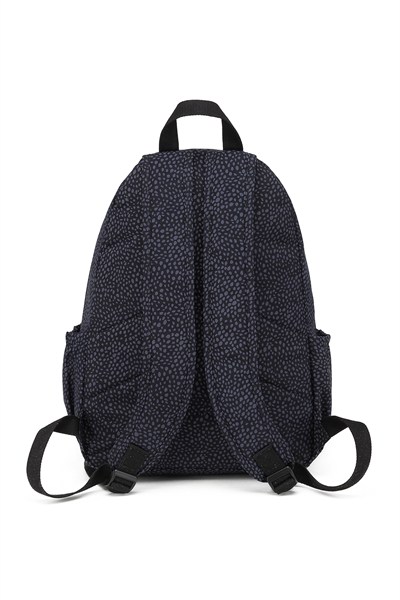 Büyük Boy Laptop Bölmeli Su Geçirmez Krınkıl Kumaş Okul Çantası Puantiye Siyah