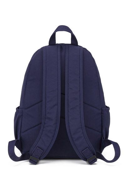Büyük Boy Laptop Bölmeli Su Geçirmez Krınkıl Kumaş Okul Çantası Lacivert