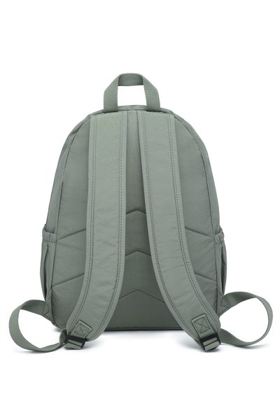 Büyük Boy Laptop Bölmeli Su Geçirmez Krınkıl Kumaş Okul Çantası Yeşil