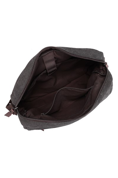 Cactive Kanvas Su Geçirmez Kumaş Uzun Askılı Laptop Bölmeli Unisex Postacı Çantası Siyah