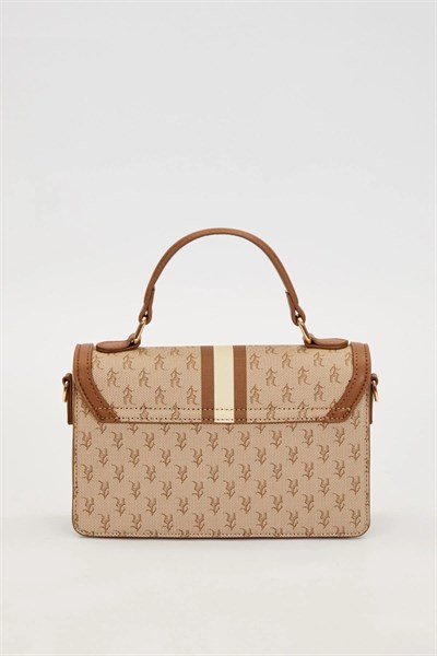 Camel Logolu Monogram Desen El Çantası