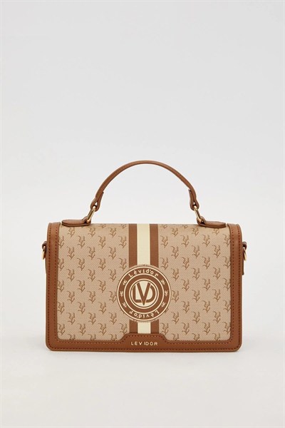 Camel Logolu Monogram Desen El Çantası