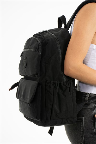 Çok Cepli Kadın Sırt Çantası Büyük Boy Okul ve Günlük HV3016 Black