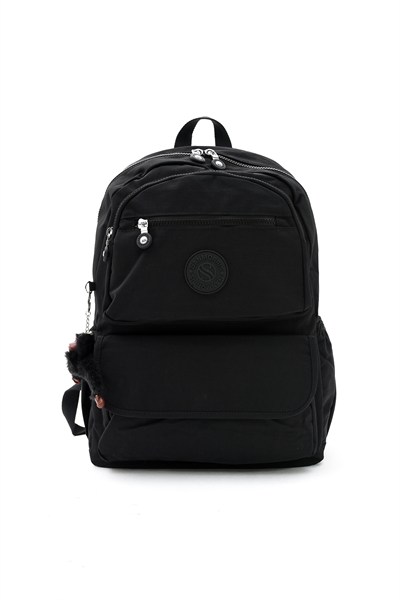 Çok Cepli Kadın Sırt Çantası Büyük Boy Okul ve Günlük HV3016 Black
