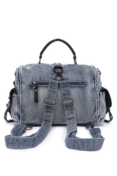 Denim Kot Kumaşı Kadın Sırt Çantası Barcelona 3218