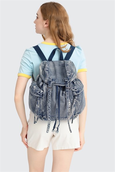 Denim Kot Kumaşı Kadın Sırt Çantası Barcelona 3217