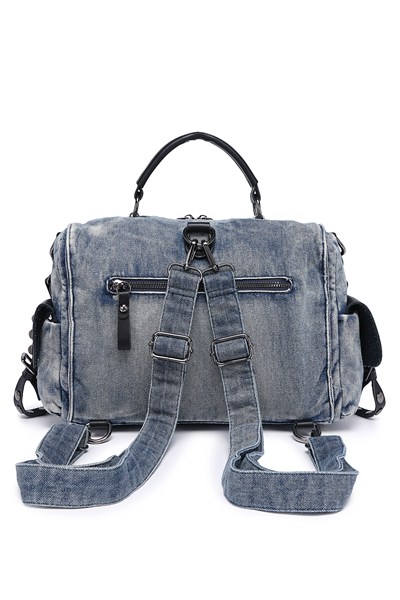 Denim Kot Kumaşı Kadın Sırt Çantası Barcelona 3218
