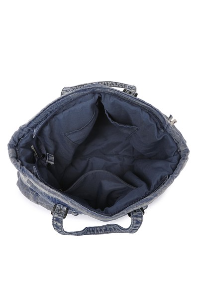 Denim Kot Kumaşı Omuz Kadın Çantası Barcelona 3216