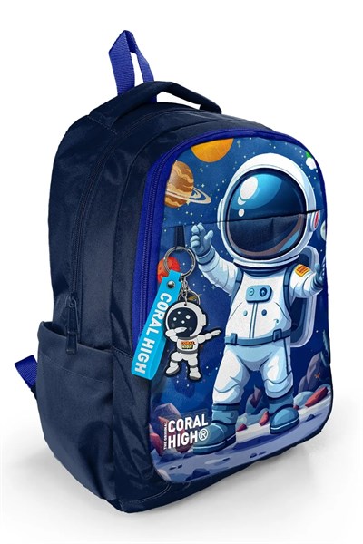 Erkek Çocuk Lacivert Astronot Desenli 3’lü Okul Çanta Seti SET0133252