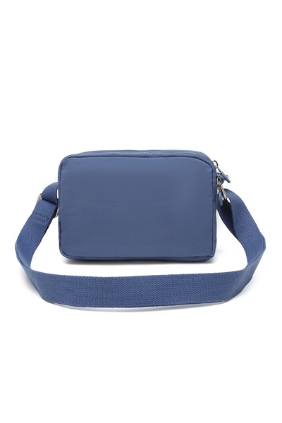 Günlük Küçük Boy Su Geçirmez Hafif Krınkıl Kumaş Kadın Omuz Çantası Mavi