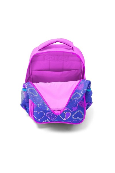 Kids Açık Pembe Lavanta Kalp Desenli 3lü Okul Çanta Seti SET0123401