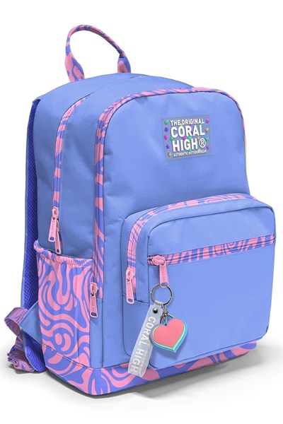 Kız Çocuk Milka Geometrik Desenli 3’lü Okul Çanta Seti SET0133227
