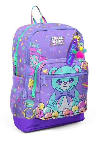 Kız Çocuk Milka Şeker Ayıcık Desenli Desenli 3’lü Okul Çanta Seti SET0133205