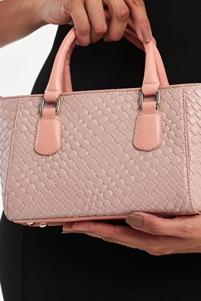 Küçük Boy Uzun Askılı Kadın Şık El ve Omuz Çantası Pudra