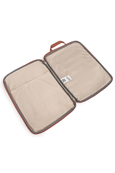 Smart 180 Derece Açılabilir Koruma Bölmeli 15,6 İnç Laptop El ve Omuz Çantası Koyu Kahve