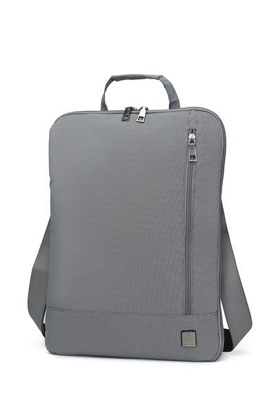 Smart 180 Derece Açılabilir Koruma Bölmeli 15,6 İnç Laptop El ve Omuz Çantası Gri