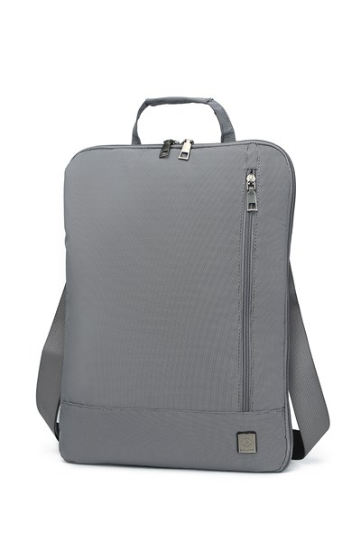 Smart 180 Derece Açılabilir Koruma Bölmeli 15,6 İnç Laptop El ve Omuz Çantası Gri