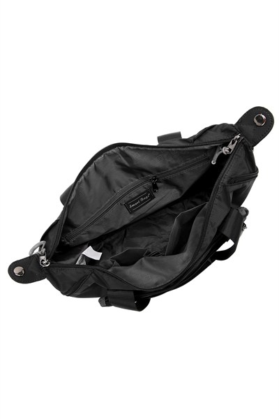 Smart Bags Bej Kadın Omuz ve Spor Çantası Hafif Kumaş Uzun Askılı Çok Cepli
