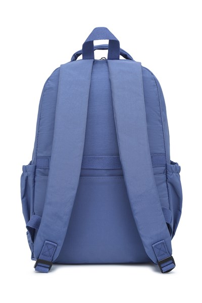 Smart Bags Büyük Boy Laptop Bölmeli Çok Cepli Su Geçirmez Krınkıl Kumaş Lise Okul Çantası Mavi