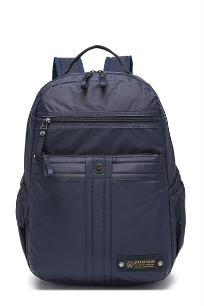 Smart Bags Büyük Boy Laptop Bölmeli Günlük ve Okul İçin Uygun Su Geçirmez Sırt Çantası 8718 Lacivert