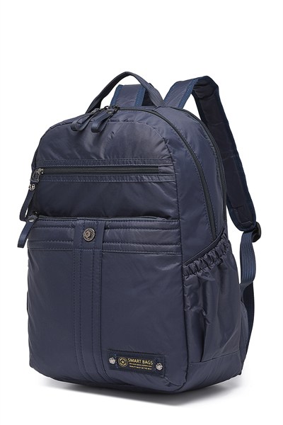 Smart Bags Büyük Boy Laptop Bölmeli Günlük ve Okul İçin Uygun Su Geçirmez Sırt Çantası 8718 Lacivert