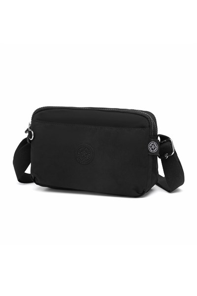Smart Bags Günlük Küçük Boy Su Geçirmez Hafif Krınkıl Kumaş Kadın Omuz Çantası Siyah