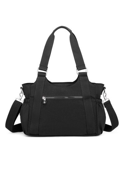 Smart Bags Günlük Orta Boy Su Geçirmez Krınkıl Kumaş Kadın Omuz Çantası Siyah