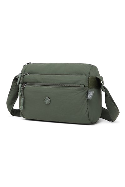 Smart Bags Haki Kadın Omuz Çantası Hafif Kumaş Çok Cepli Çapraz Uzun Askılı