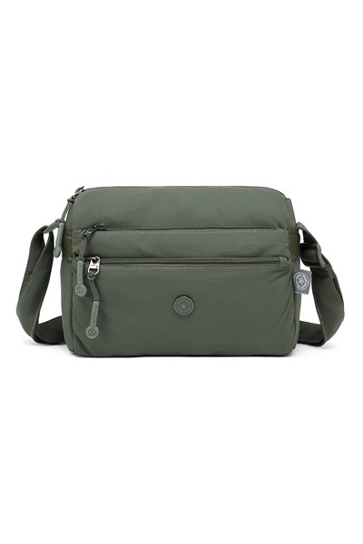 Smart Bags Haki Kadın Omuz Çantası Hafif Kumaş Çok Cepli Çapraz Uzun Askılı