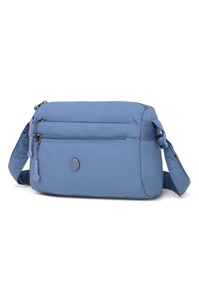 Smart Bags Jeans Mavi Kadın Omuz Çantası Hafif Kumaş Çok Cepli Çapraz Uzun Askılı